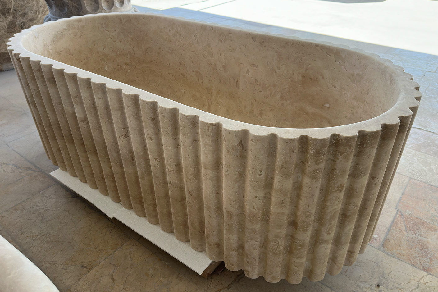 Travertine Bathtub - Bamboo Model